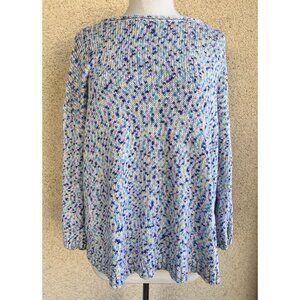 Talbots Pullover Sweater Size XL confetti multicolor cotton blend casual